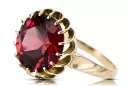 Yellow 8k gold Ruby ring vrc035x-rb Vintage Jewelry Art Deco Russian Soviet USSR style